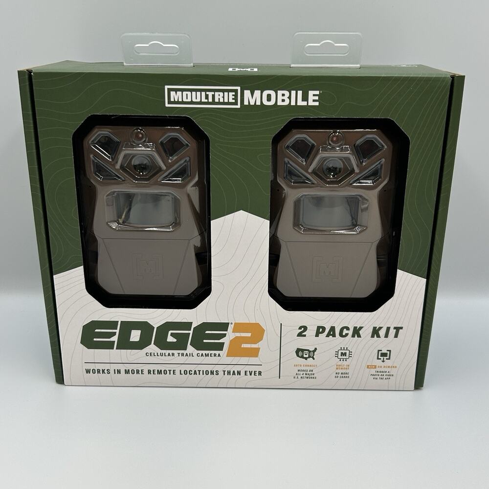 Moultrie NEW Mobile Edge 2 36MP Cellular Trail Camera 2 Pack Kit Brown MMC-14124